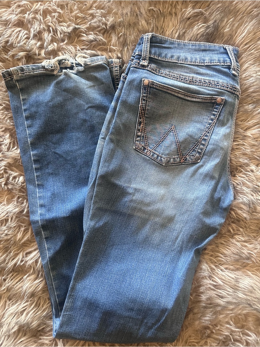 Wrangler Light Blue Women's Bootcut Jeans with Embroidered Pocket